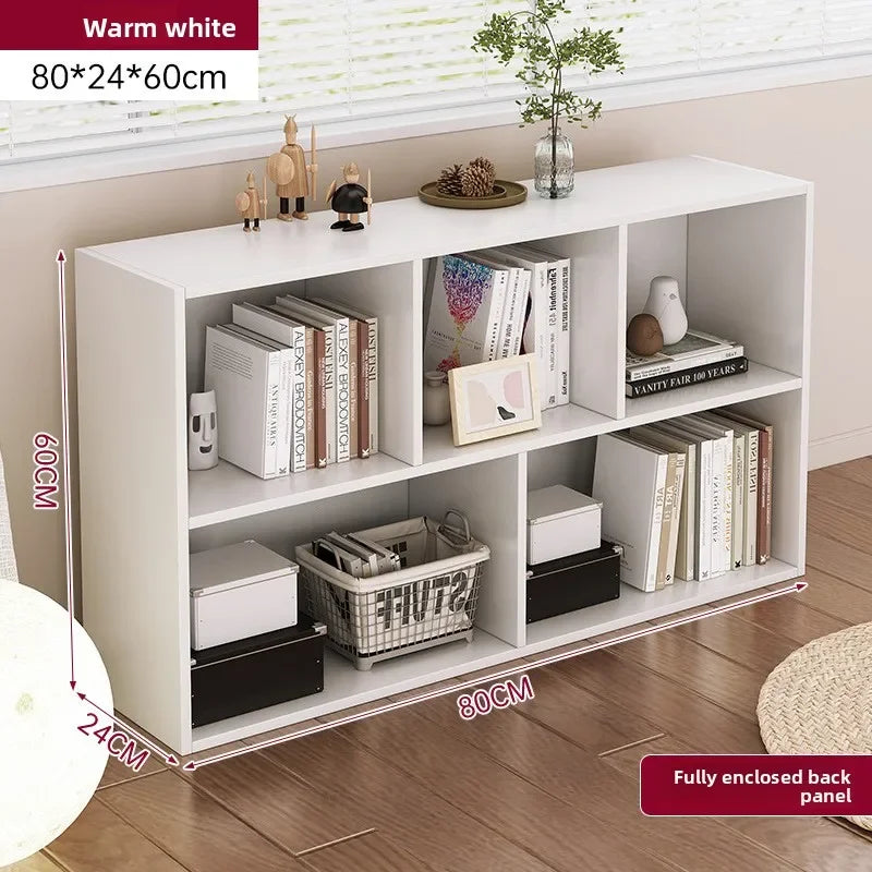 Bookshelf Bookcase Floor Shelf Home Living Room Study Combination Locker Bedroom Low Cabinet Oasis Select Warm white 80-24-60
