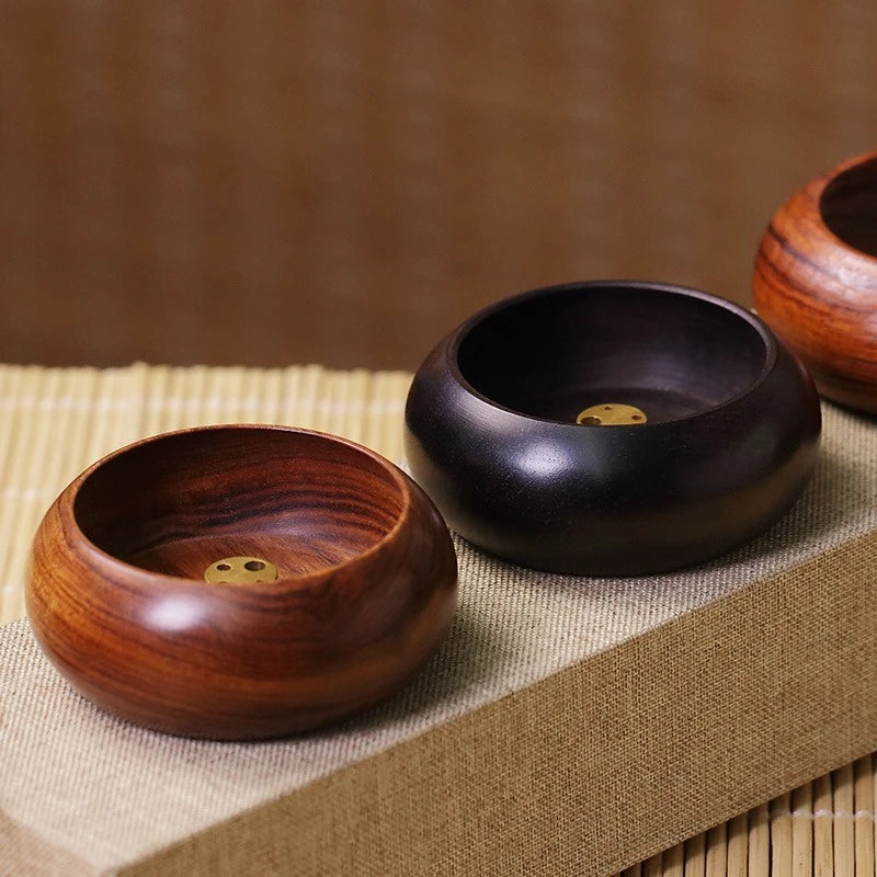 Solid Wood Incense Holder Ash Catcher Bowl – 4-Hole Burner Incense Holder Oasis Select