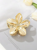 1/2 Pcs Fashion Simple Shiny Egg Flower Hair Claws For Women Girls Party Hair Accessories Oasis Select GRAY