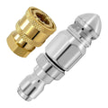 Sewer Jetting Nozzle 5000PSI With 1/4" Quick Connect Drain Cleaning Nozzle Kit Drain Hose Nozzle Tool Oasis Select A