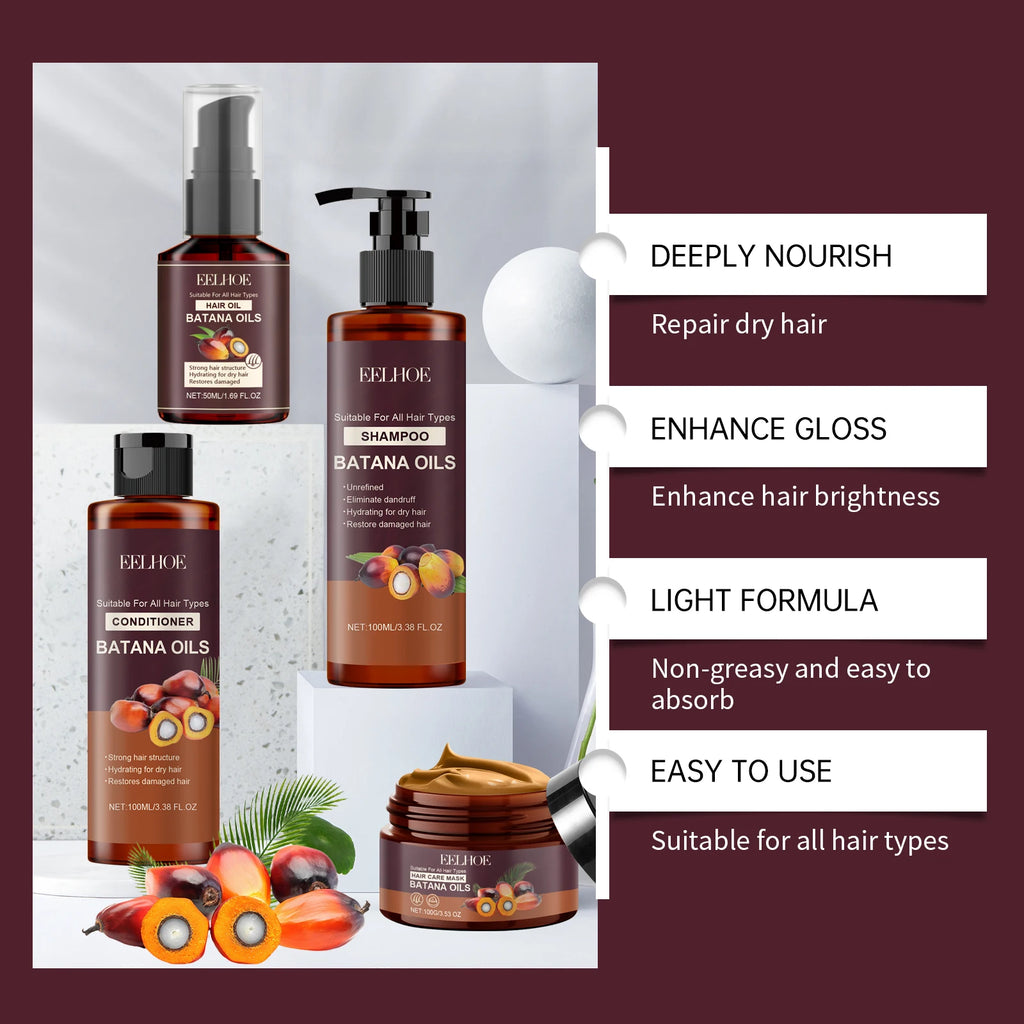 Eelhoe Batana Oil Hair Care Set – Shampoo, Conditioner & Oil