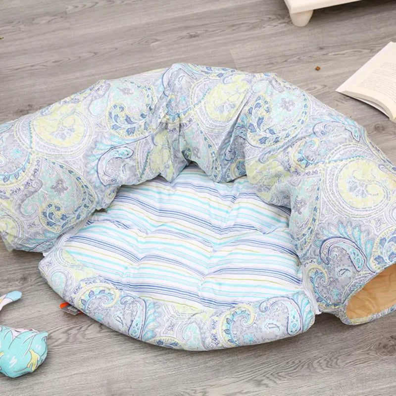 Pet Cat Tunnel Toys 2 In1 Collapsible Cat Nest Kitten Bed Tunnels Interactive Play Toy Indoor Tent for Cat Exercising Products Oasis Select