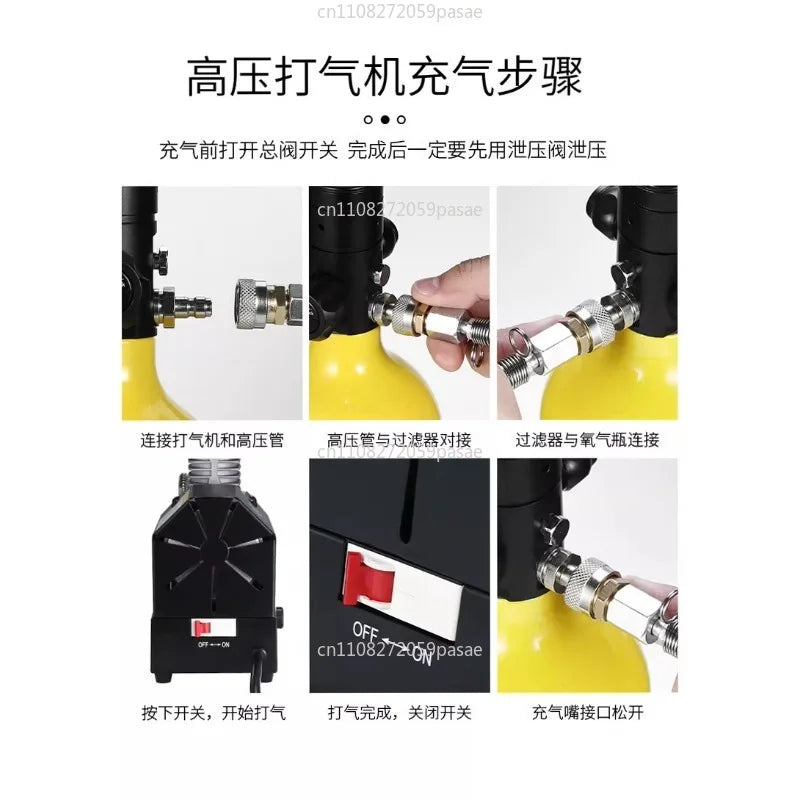 High Pressure Electric Air Compressor Red Portable Electric Air Compressor Oil-Free Air Compressor 12V 250W 2700 R/min Oasis Select