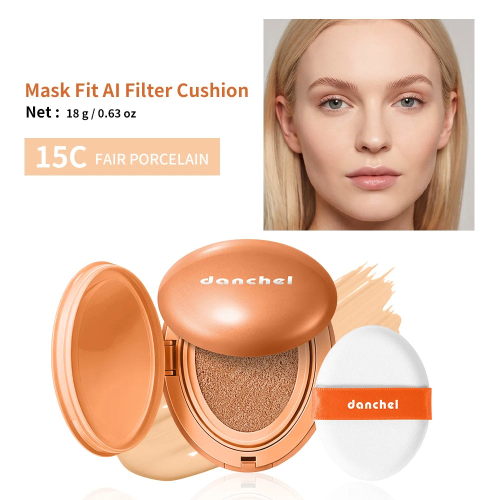 Lakerain Suncreen Cushion Foundation Waterproof Long-lasting Full Coverage Concealer Semi-matte Finish Natural Makeup Cosmetic Oasis Select 15C