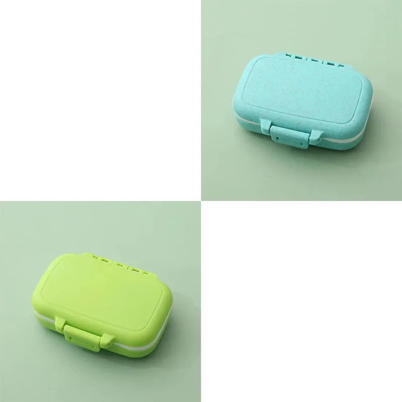 1/2pcs Mini Portable Pills Organizer Case 3 Grids PillBox Tablet Storage Container Weekly Medicine Pill's Box Pill Case Oasis Select Green-Wheat Blue