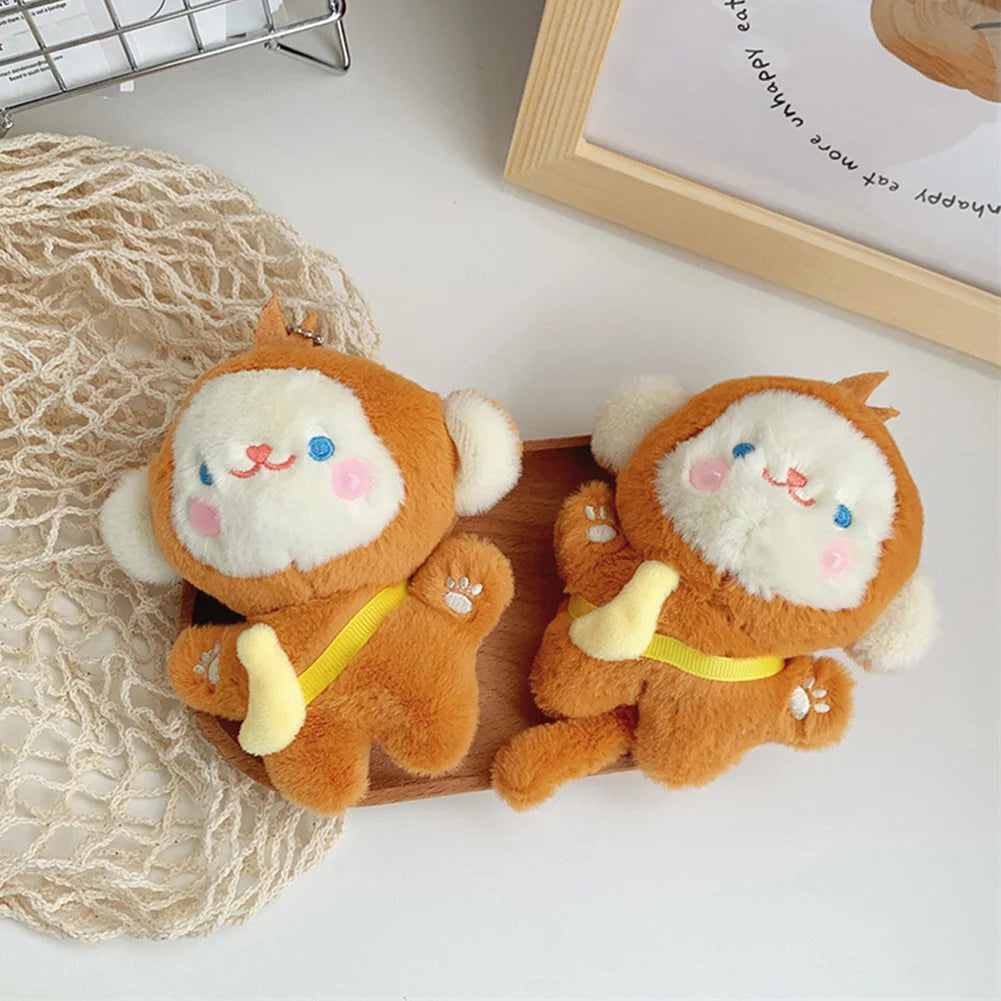 12cm Plush Monkey Keychain – Cute Stuffed Animal Bag Charm