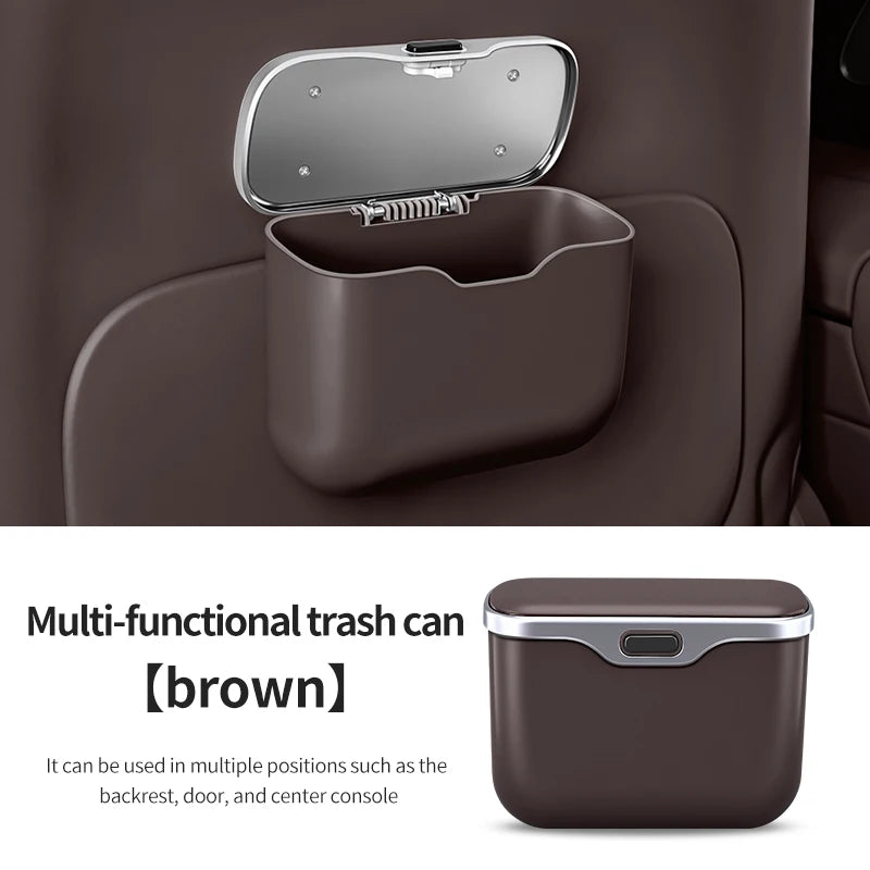 Car Trash Can with Lid – Hanging Auto Interior Waste Bin