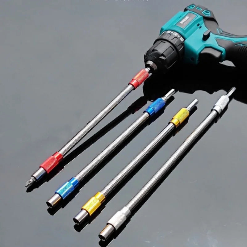 Flexible Drill Bit Extension Hexagonal Shank Bendable Impact Bit Extension Universal 25cm Metal Flexible Shaft Extension Bit Oasis Select