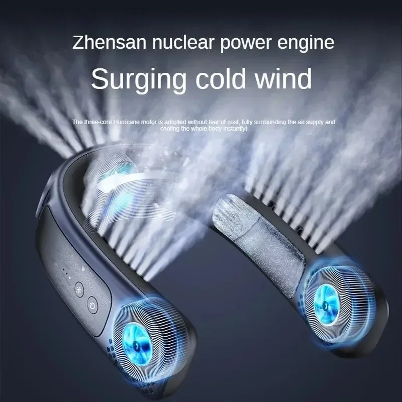 URGGU Bladeless Neck Fan – Hands-Free USB Rechargeable Wearable