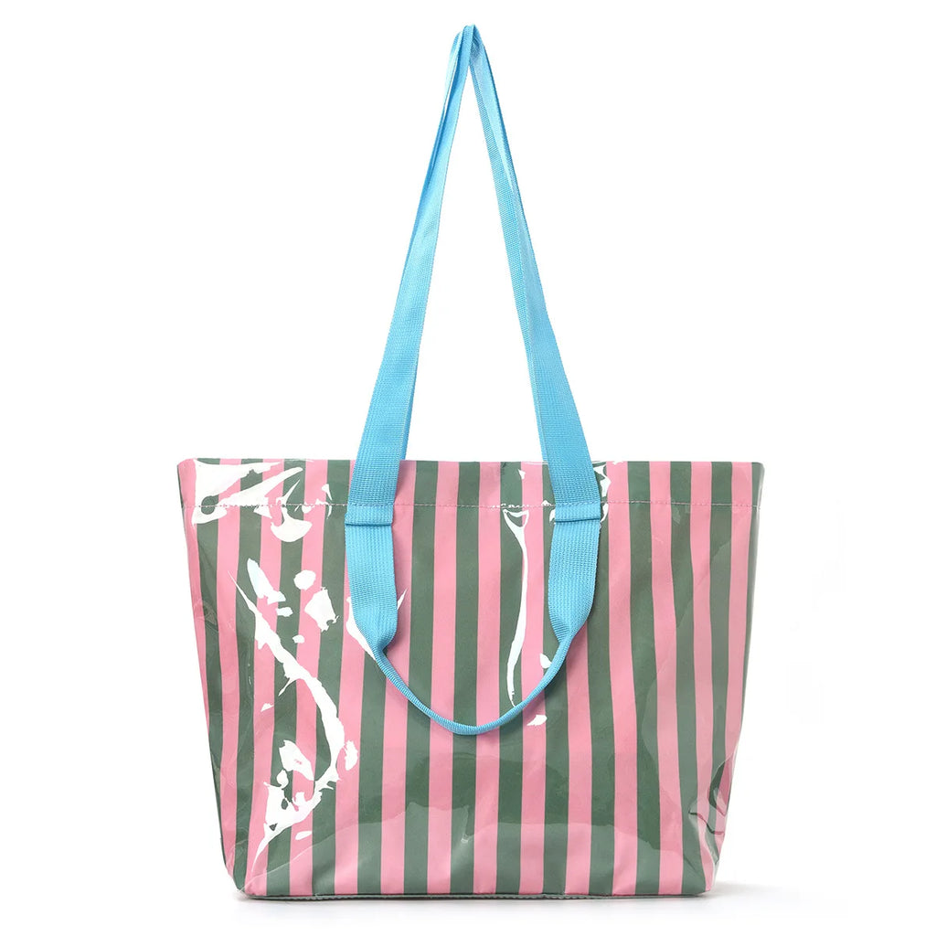 1pcs Women's Striped Handbag Travel Bag Portable Shoulder Bag Shoulder Storage Bag Is An Ideal Clothing Accessory Oasis Select Green Pink
