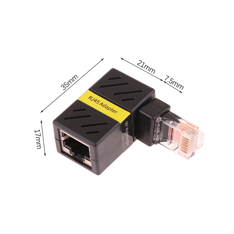 360° Rotatable Network Plug RJ45 Gigabit Adapter 90 Degrees Right Angle Elbow Universal Male To Female Converter Oasis Select