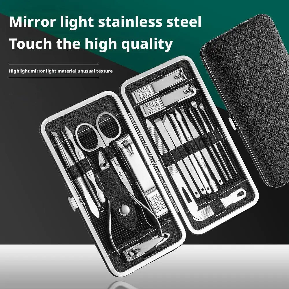 19-Piece Manicure Pedicure Set – Stainless Steel Nail Kit Nail Care Kit Oasis Select