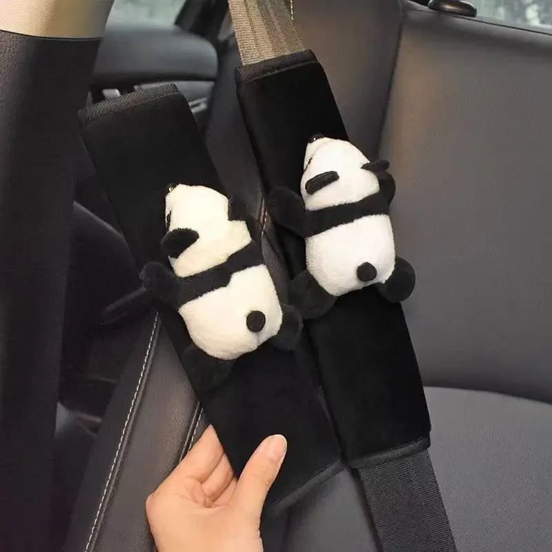 Automobile Safety Belt Decoration Cartoon Panda Safety Belt Shoulder Pad Plush Automobile Accessories Car Decorations Oasis Select