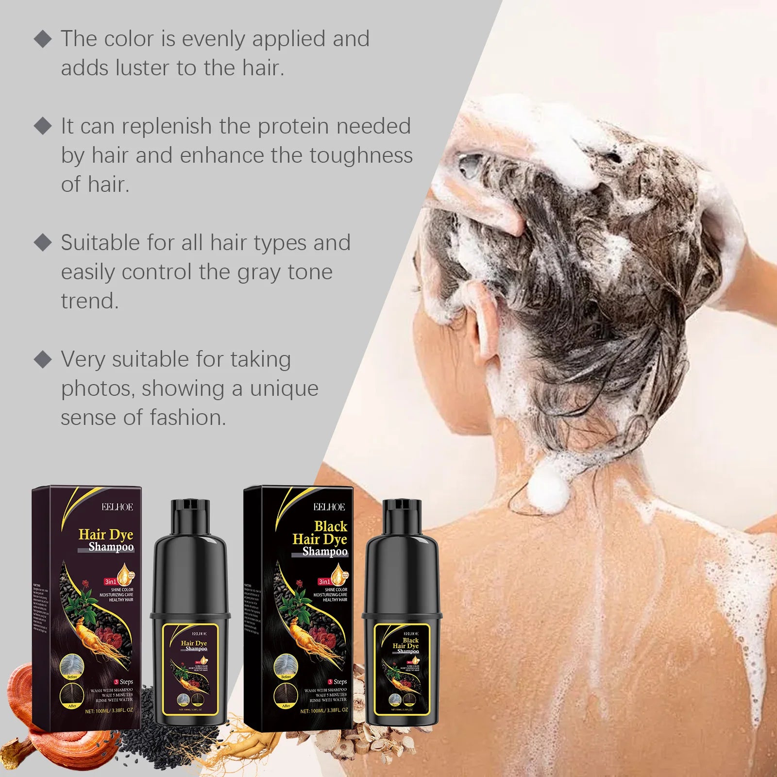 EELHOE Herbal Hair Darkening Shampoo – Polygonum Multiflorum