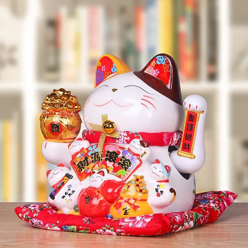 11-inch Lucky Cat Shaking Hand Ornaments Large Electric Cashier Home Store Opening Gift Ceramic Ornaments Oasis Select