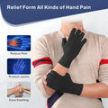 Compression gloves, with eased design, suitable for both men and women, finger-revealing compression bandages, black. Oasis Select XL