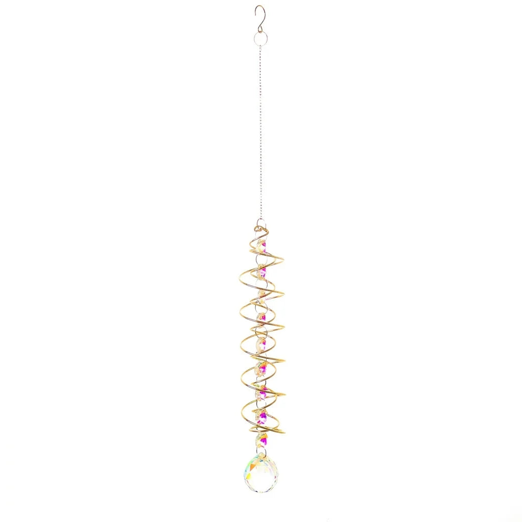 3D Spiral Crystal Suncatcher – Rainbow Maker Window Hanging