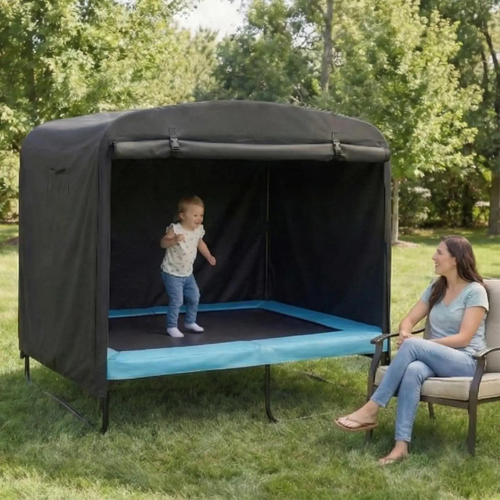 6ft Zipper Trampoline Protector Cover Rectangle Trampoline Cover Waterproof UV-Resistant 420D Oxford for Kids Backyard Park Oasis Select