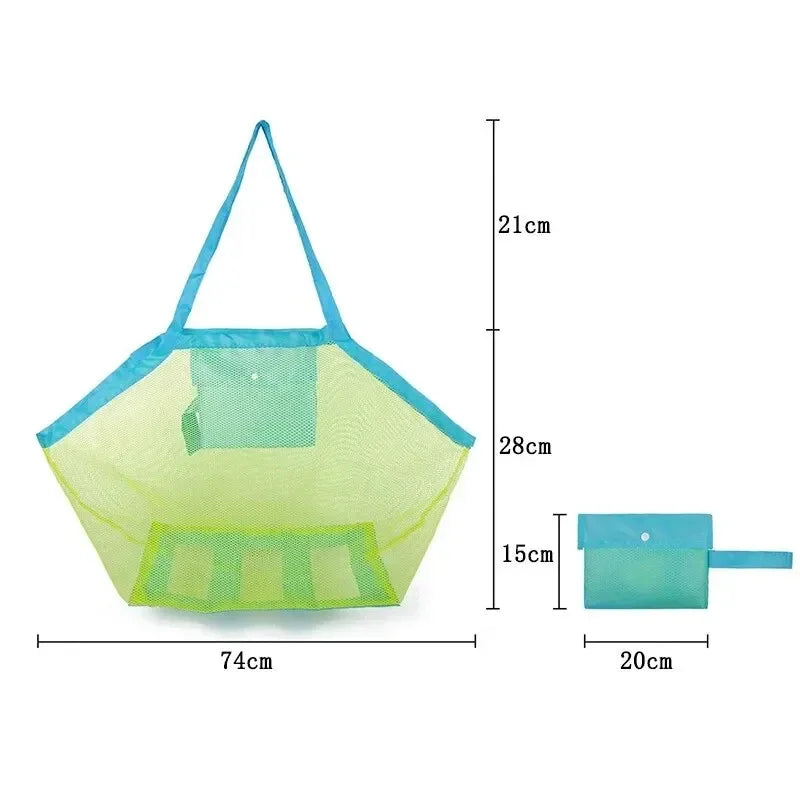 1pc Multicolor Large Mesh Beach Bag, Sand-Away Portable Tote With Convenient Hanging Hole, Breathable Foldable Storage For Toys Oasis Select