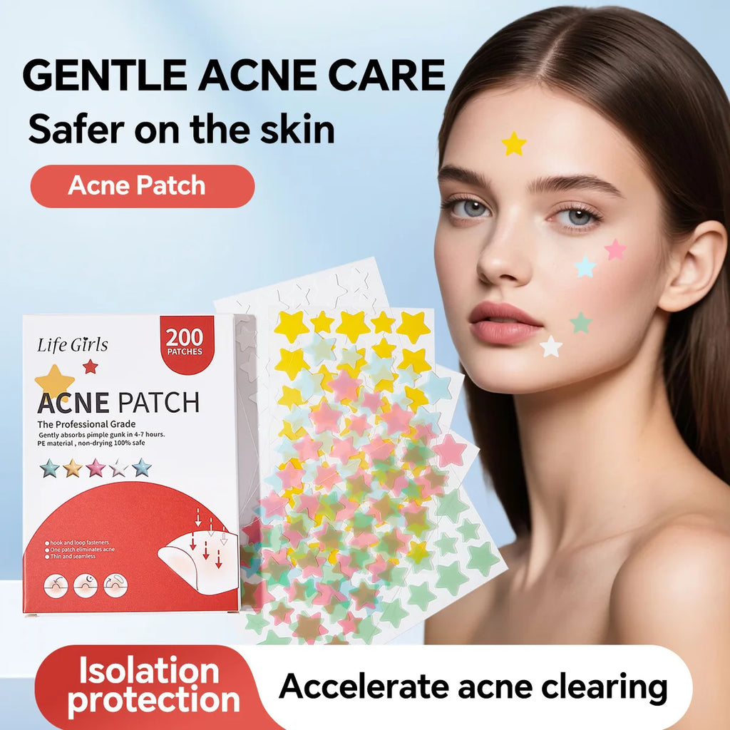 200pc Star Hydrocolloid Acne Patches – Ultrathin & Breathable
