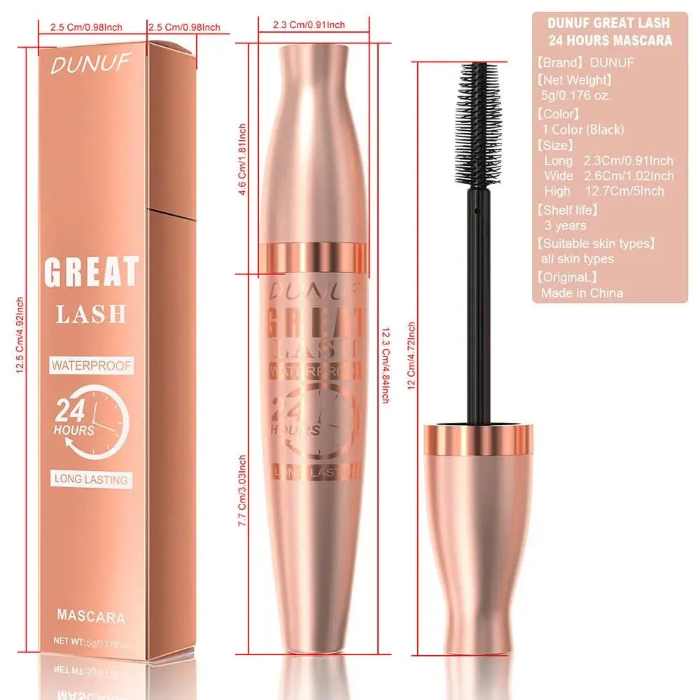 DUNUF 24H Waterproof Mascara – Volumizing & Lengthening