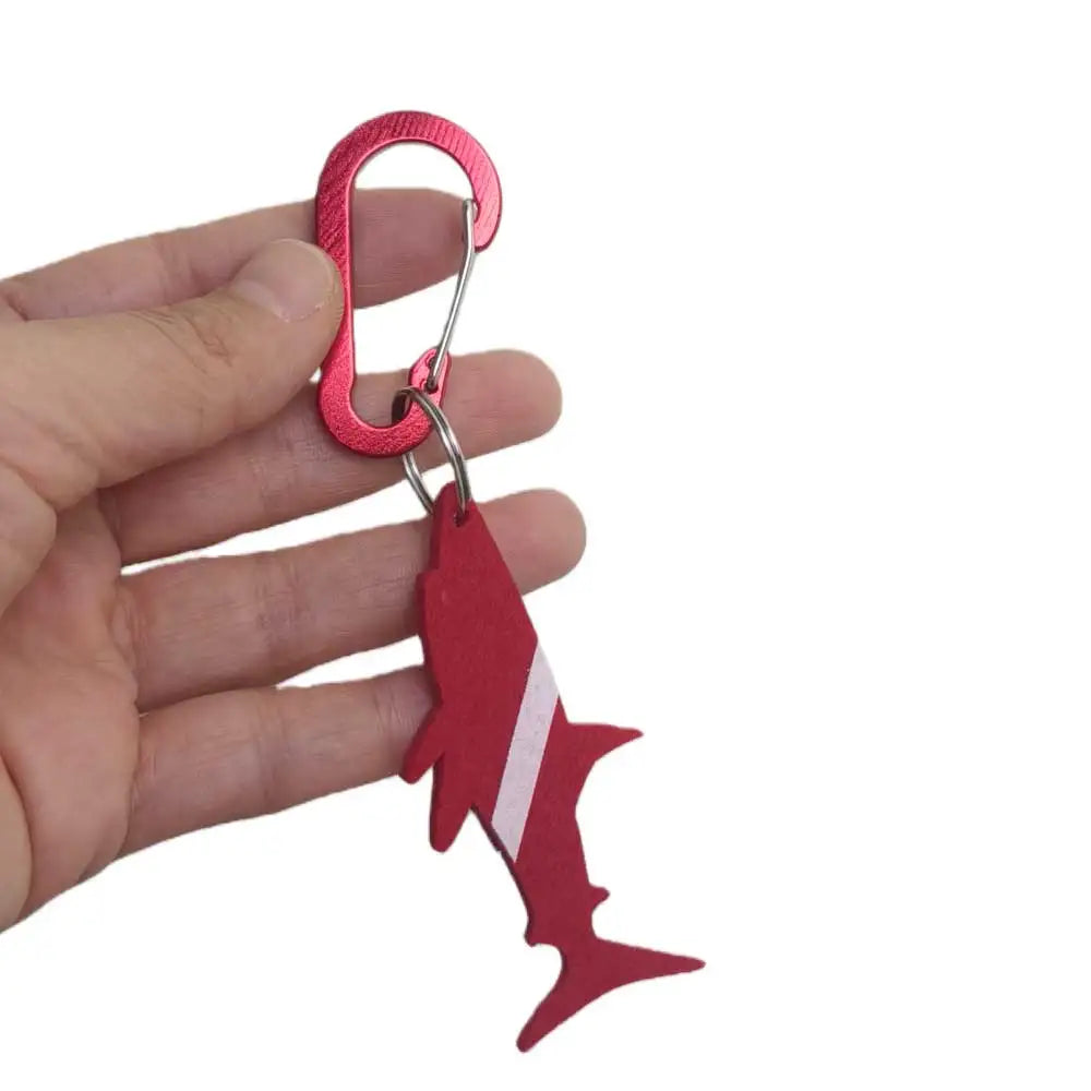 3pcs Recycled Dive Bag Keyring with Aluminum Alloy Snap Hook Diving Backpack Suitcase Shark Heart Key Ring Scuba Diver Gift Oasis Select