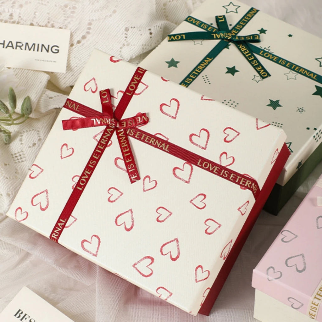 Bow Gift Box Lid-And-Base Gift Box Gift Packaging Box Elegant For Party Decorative Storage Wedding Oasis Select