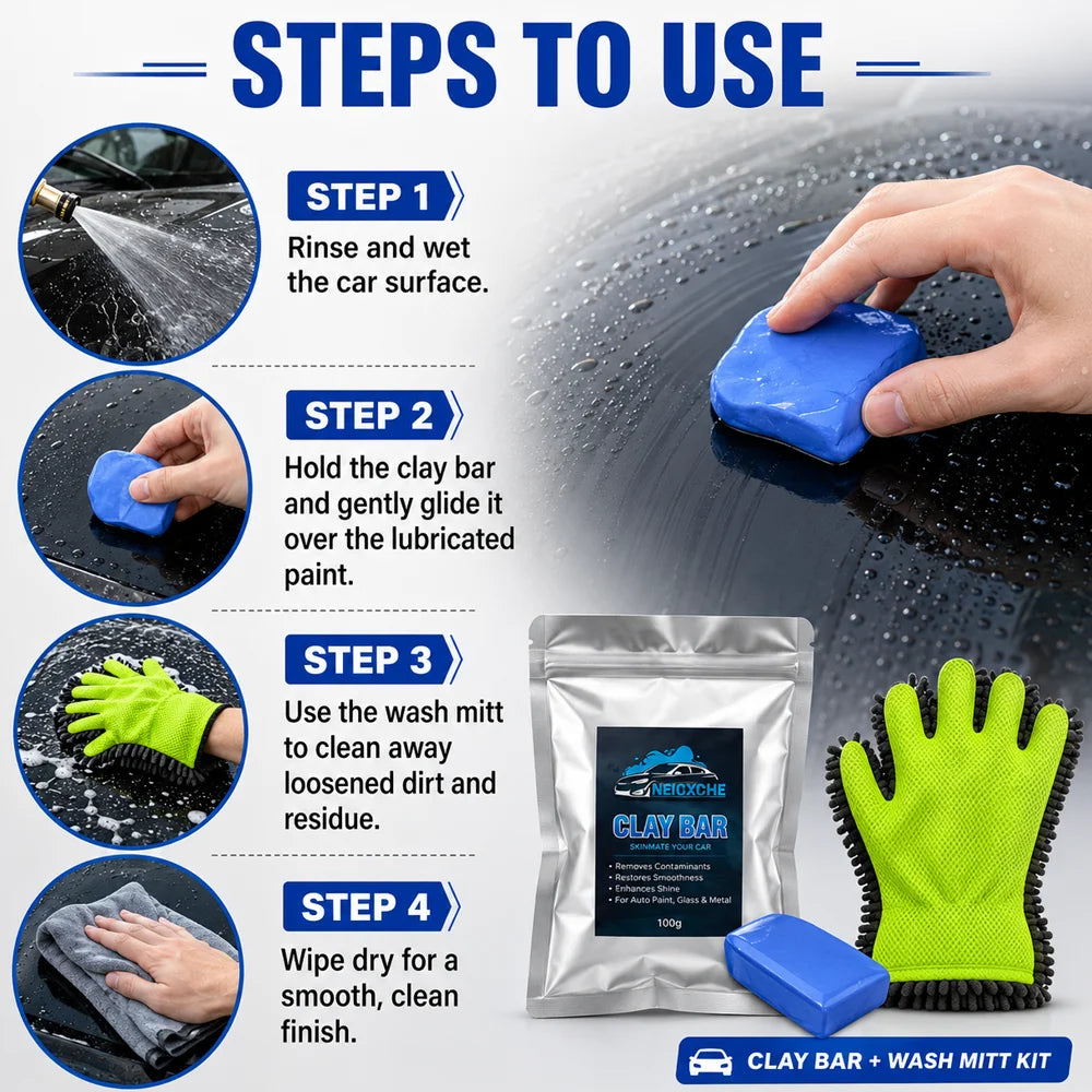 Car Wash Mitt and Magic Car Wash Clay: The perfect combination for cleaning surface dust and removing stubborn stains with ease. Oasis Select