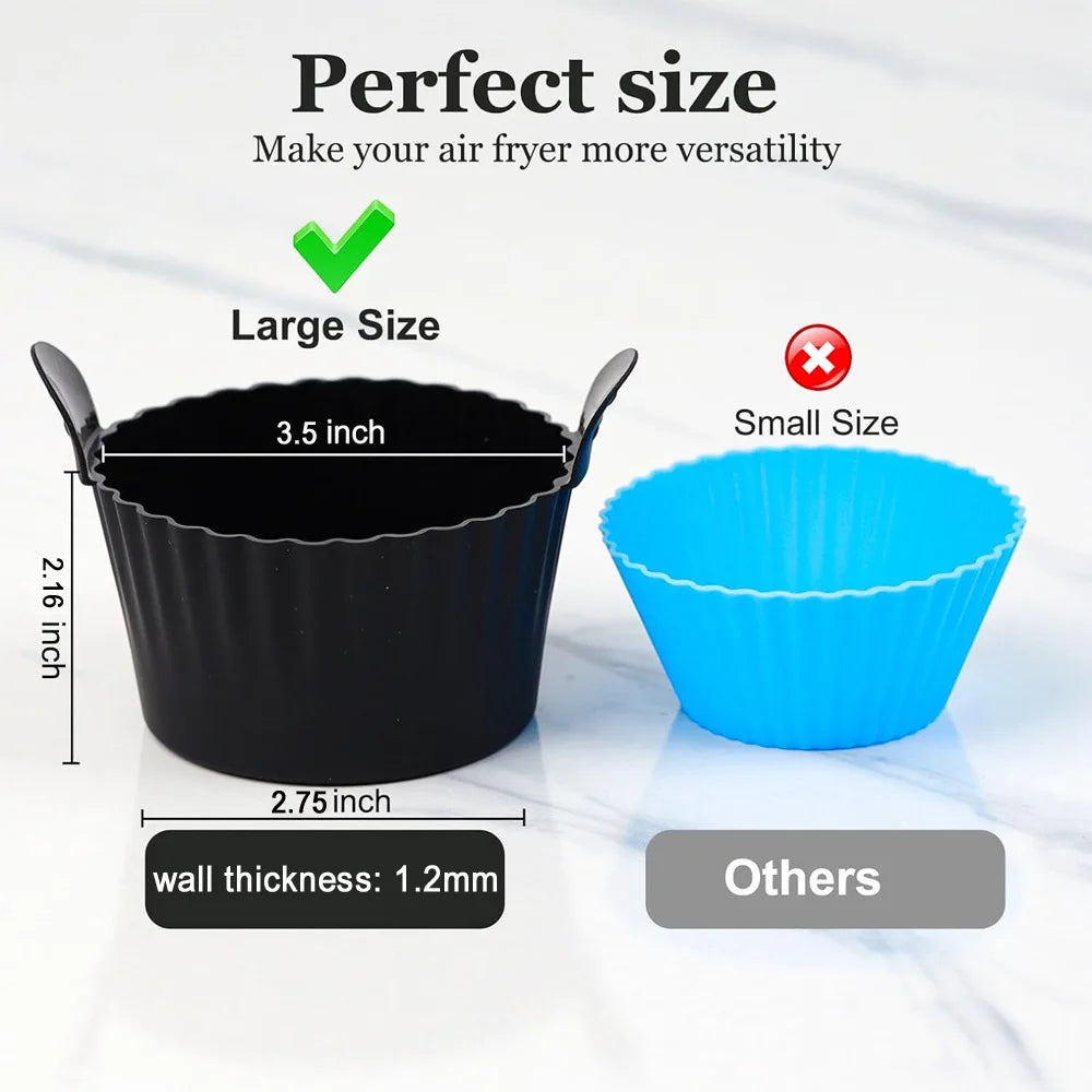 Silicone Air Fryer Egg Poacher Silicone Cupcake Baking Cups Ramekins For Air Fryer Ovens Air Fryer Silicone Basket Oasis Select
