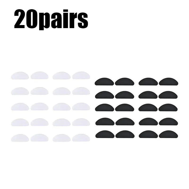 10/40pair Glasses Nose Pads Adhesive Silicone Nose Pads Non-Slip Transparent Nosepads For Glasses Eyeglasses Eyewear Accessories Oasis Select 20pairs mix