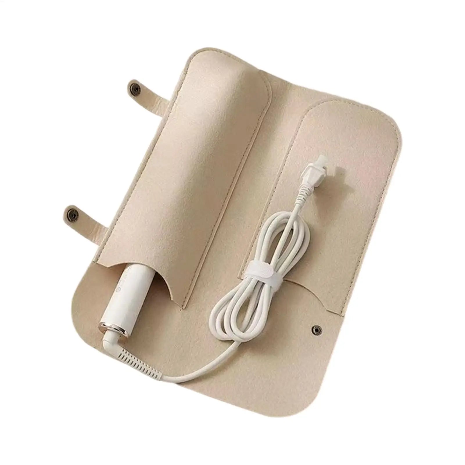 Curling Iron Travel Bag Straightener Curler Storage Flat Iron Case Heat Insulation Pad for Brush Attachments Clipper Comb Curler Oasis Select