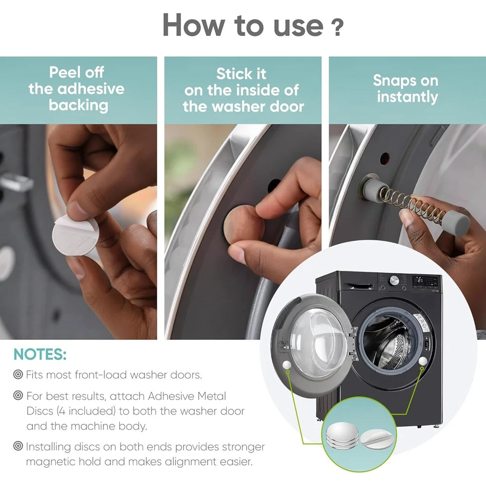 2026-WISH Front Load Washer Door Prop 2-Pack-Magnetic Door Holder For Washing Machine-Keeps Door Open, Ideal For Laundry Room B Oasis Select