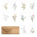 10 Pack Blank Greet Cards, Beautiful Watercolor Wildflower Blank Note Cards, Perfect Stationary Set For All Occasions Oasis Select WHITE