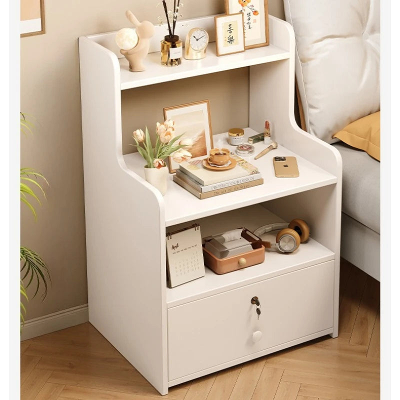 Bedside table Bedroom Simple storage Locked storage cabinet Small bedside storage shelf Rental house Mini low cabinet Oasis Select