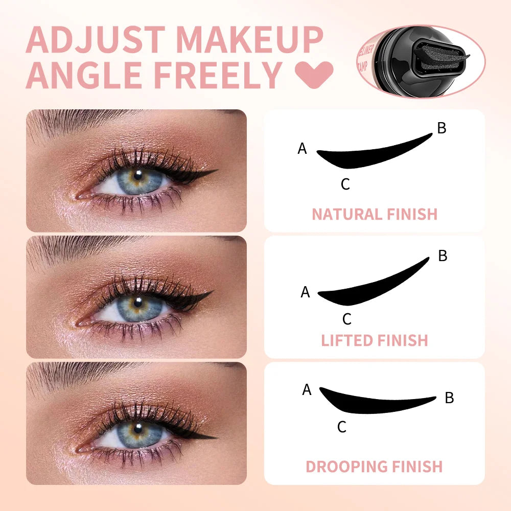 Black Brown Eyeliner Stamp Pen Waterproof Triangle Tip Liquid Eyeliner Seal Pencil Long Lasting Quick Drying Eyes Makeup Tool Oasis Select