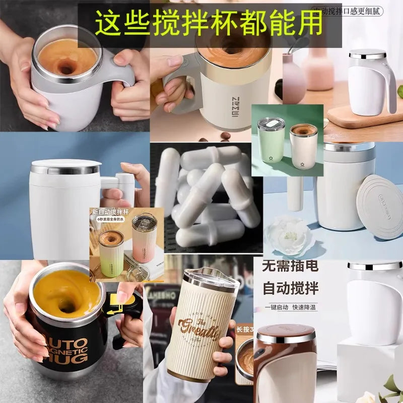 10 Pcs Self Stirring Magnetic Mug Capsule Cylindrical Magnetic Stirring Rod Non-Corroding Smart Mixer Cup Accessories Oasis Select