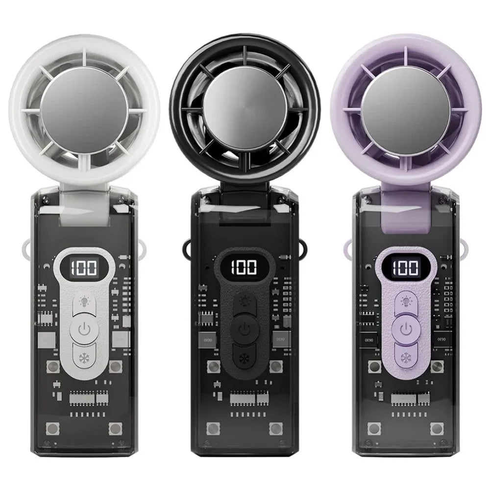 Portable Handheld High-Speed Cooling Fan Outdoor Transparent Mecha Fan USB Mini Desktop Turbine Ice Home Appliances Fan Oasis Select