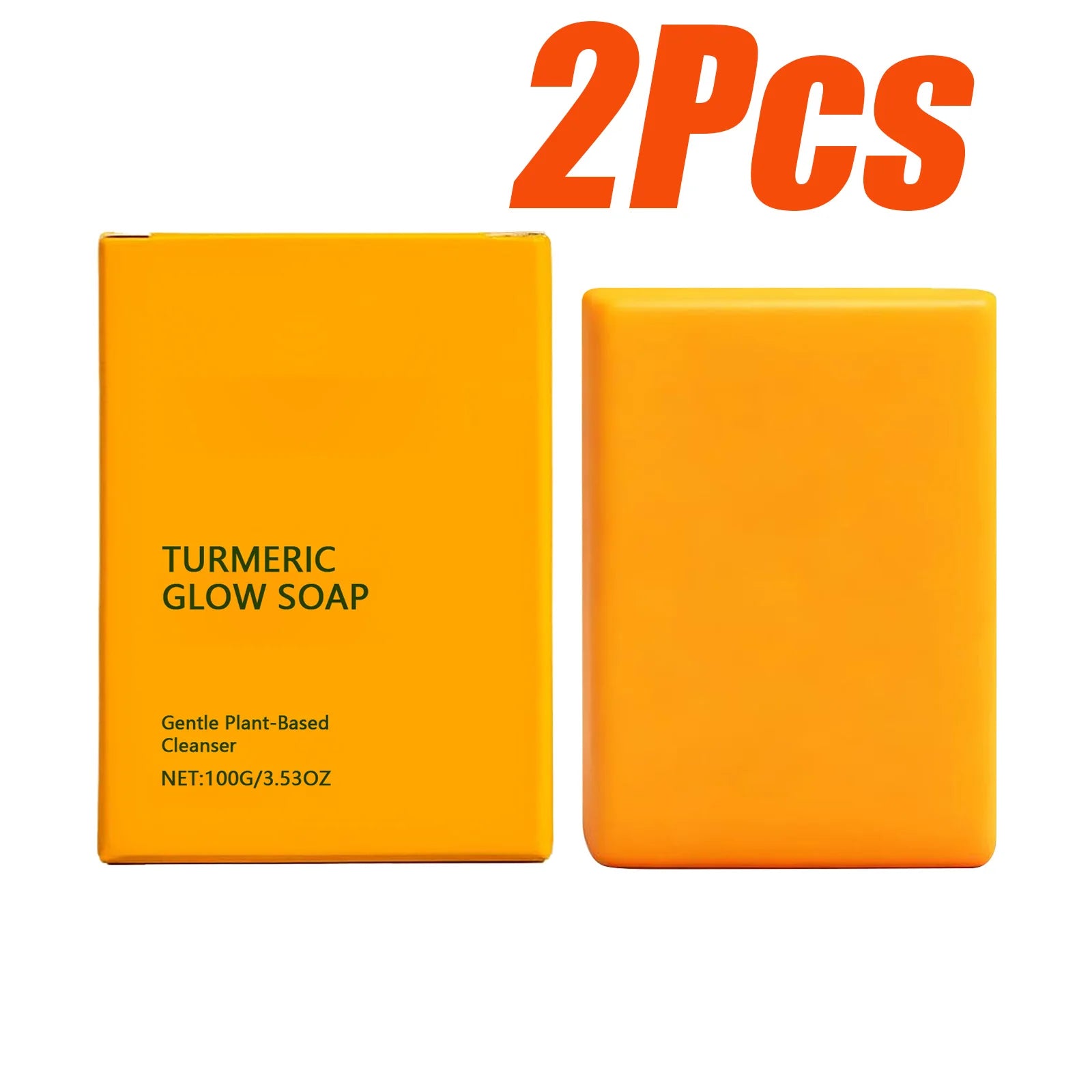 Turmeric Glow Soap Dark Spot Acne Removal Brightening Face Body Soap Even Skin Tone Moisturizing Deep Cleansing Nourishing Bar Oasis Select 2 x 100g Boxed