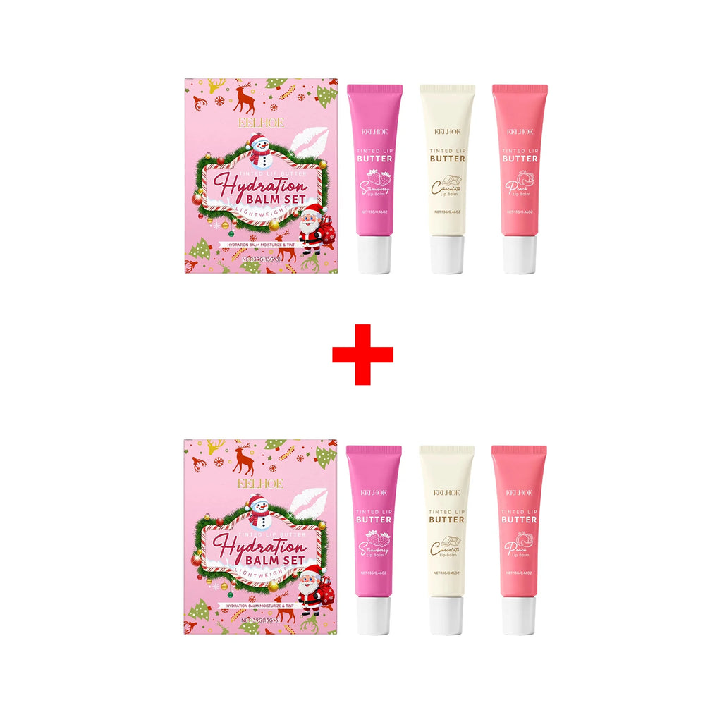 EELHOE Christmas Tinted Lip Balm Set – Moisturize & Exfoliate Tinted Lip Balm Set Oasis Select 2pcs