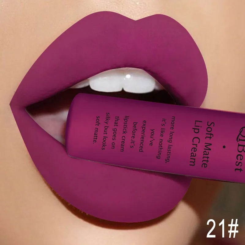 QIBEST Matte Liquid Lipstick – Waterproof Velvet Lip Tint