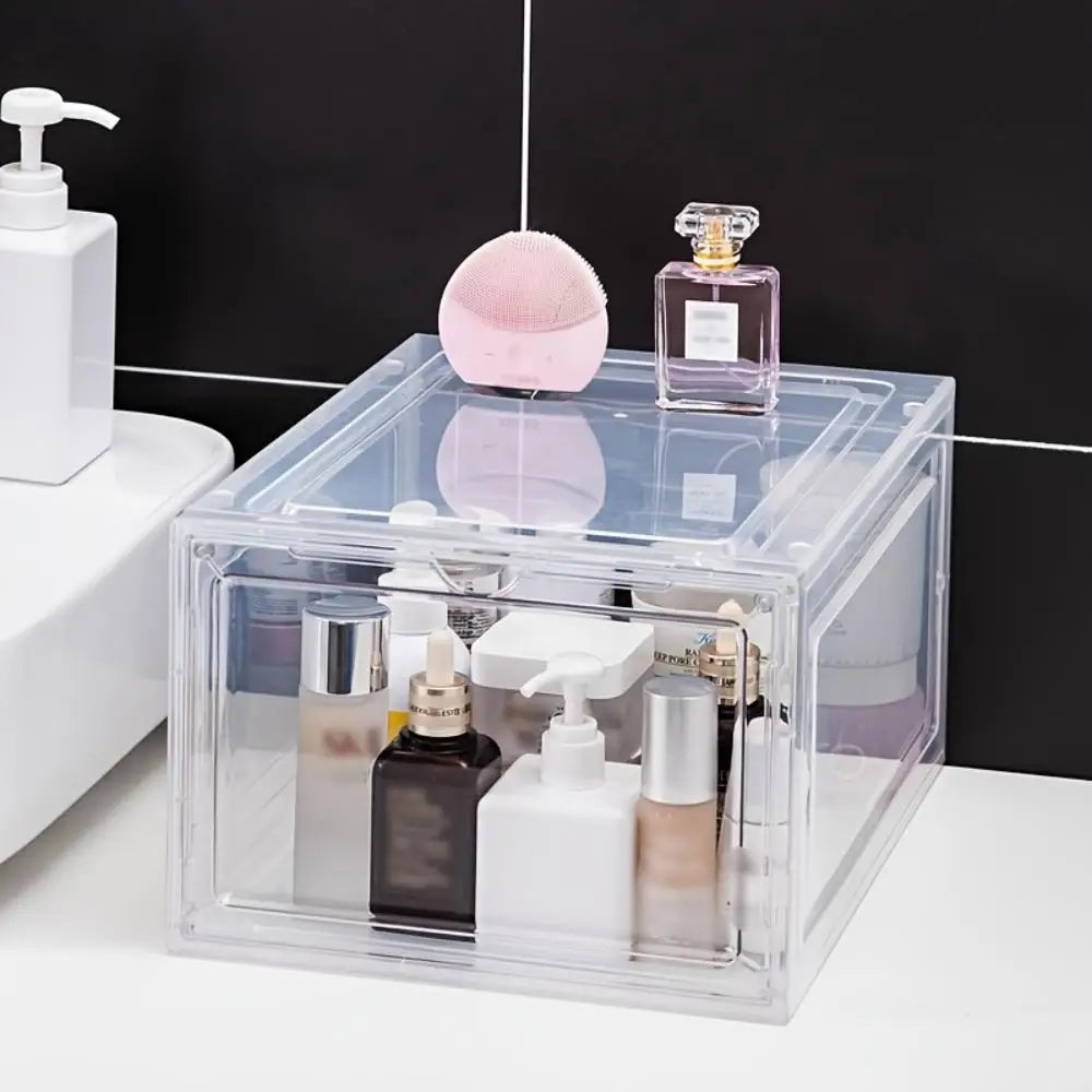 6pcs/set，Shoe Storage Box, Clear Stackable Shoe Organizer for Closet, Space Saving Foldable Shoe Rack Sneaker Container ,High qu Oasis Select