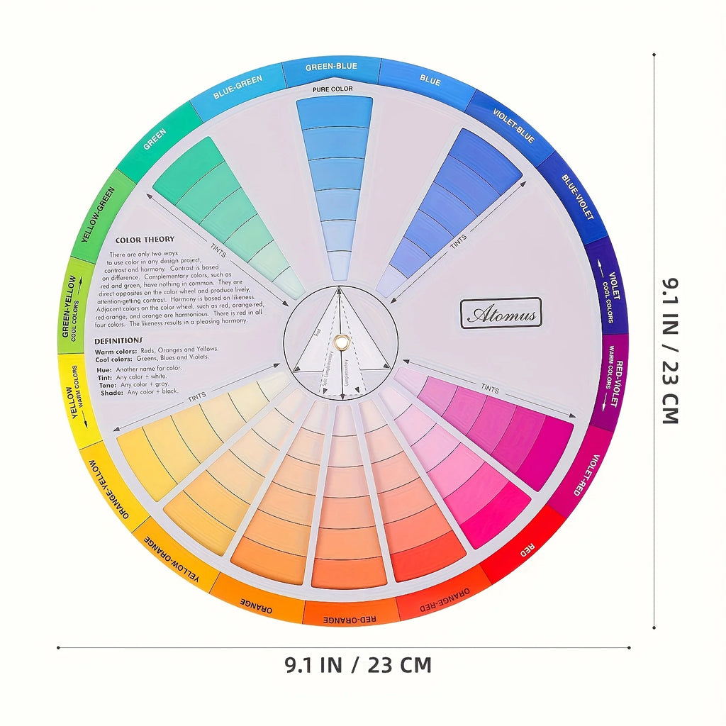 1pc International Standard Color Gradient Wheel,Creative Color Wheel and Mixing Chart -Art Teaching Tool with Color Theory Guide Oasis Select