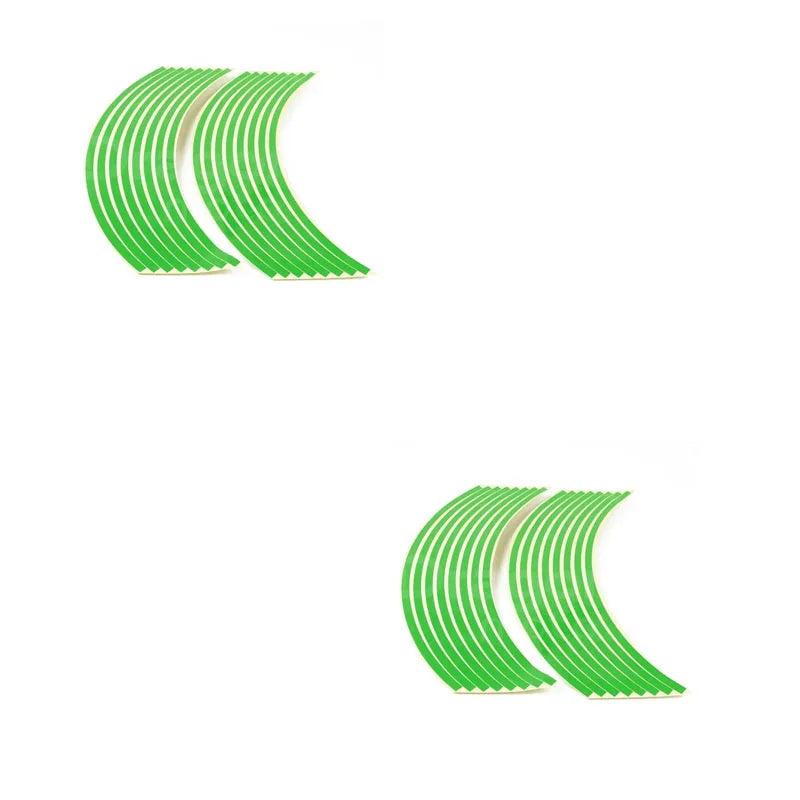 1/2/3set Motorcycle Wheel Sticker 18 Reflective Rim Stripe Tape Car Bicycle Wheel Decoration Universal Sticker For Motorcycle Oasis Select Green-2 set