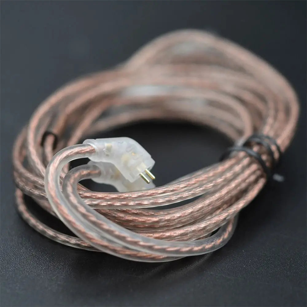 KZ ZS10 ZSN ZEX PRO In Ear Cable High-Purity Oxygen-Free Copper Twisted Upgrade Cable 2Pin Cable For KZ ZEX Silver Plated Cable Oasis Select