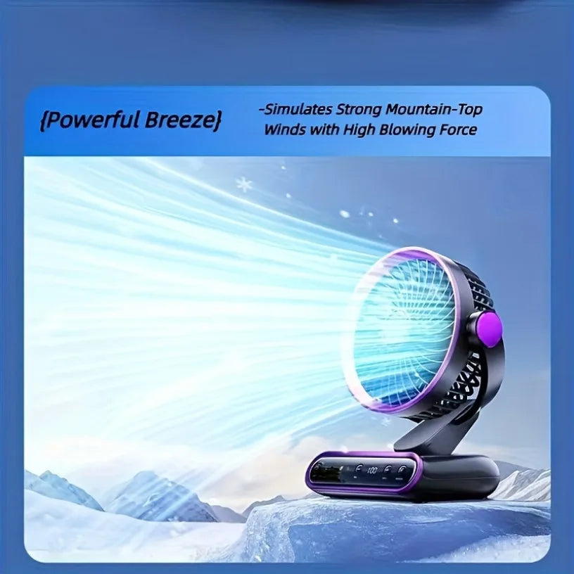 8500RPM Desk Fan Rechargeable - 100 Speed Quiet Air Circulator Type-C, 20dB Sleep Mode for Bedroom Nursery Flat Oasis Select