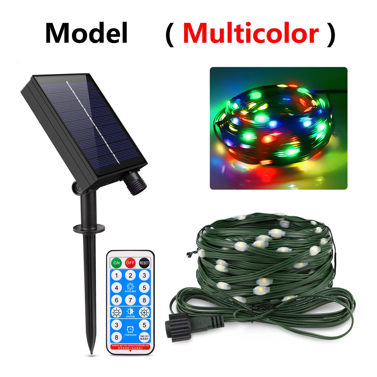 100M/50M/30M/20M/10M Outdoor Solar LED Light String Xmas Holiday Party Festoon Street Yard Wedding Garland Ambinet Decoration Oasis Select Multicolor 30M 300LED