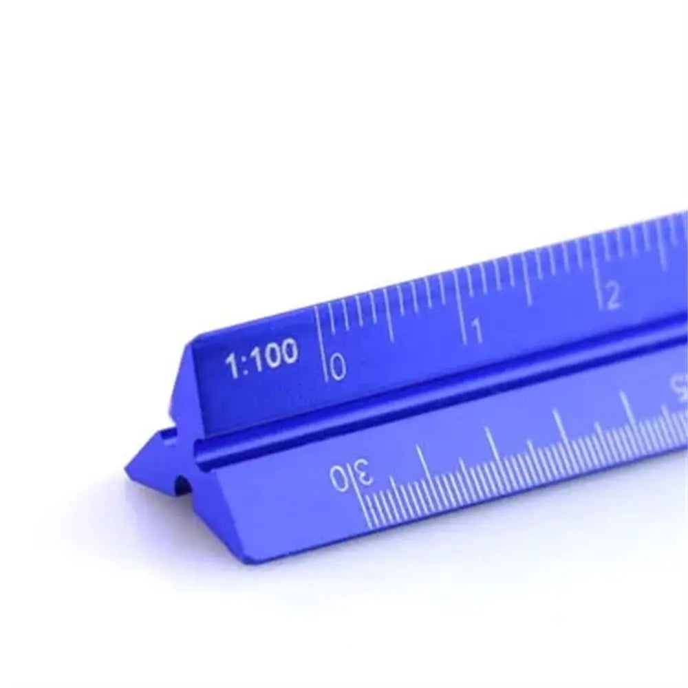 High Quality Colorful 15cm 30cm Aluminum Triangular Scale Ruler 1:20 - 1:600 Alloy Metal Scale Regua Desenho H0003 Oasis Select 15cm-large blue