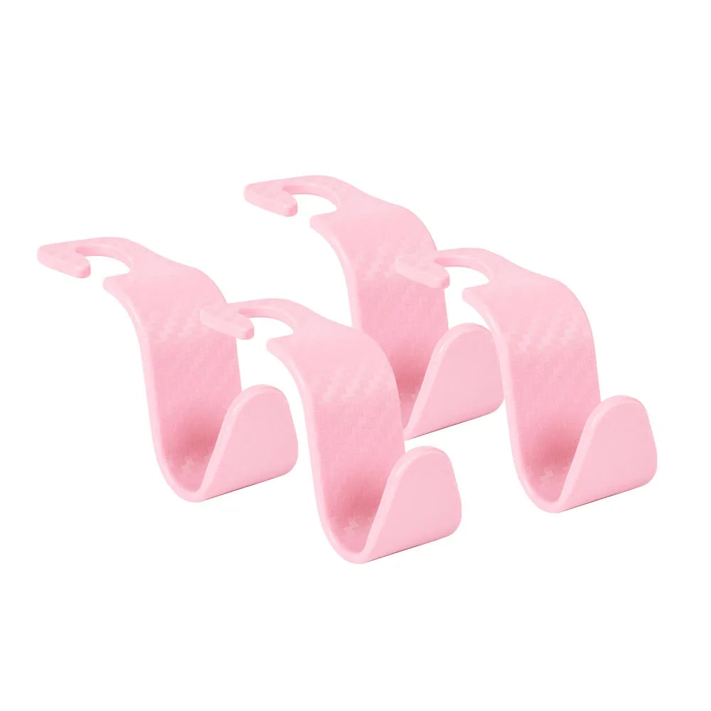 Car Seat Headrest Hook 4 Pack Hanger Universal Vehicle Car Storage Organizer for Handbag Purse Coat fit Universal Vehicle Car Oasis Select Pink Checkered