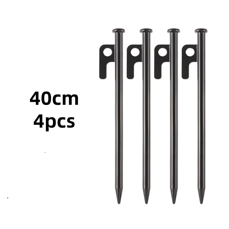 Forged Steel Tent Pegs Outdoor Camping Tent Nail Anti-bending Heavy Duty Canopy Tent Stake Sky Screen Steel Ground Nails Oasis Select 4PCS
