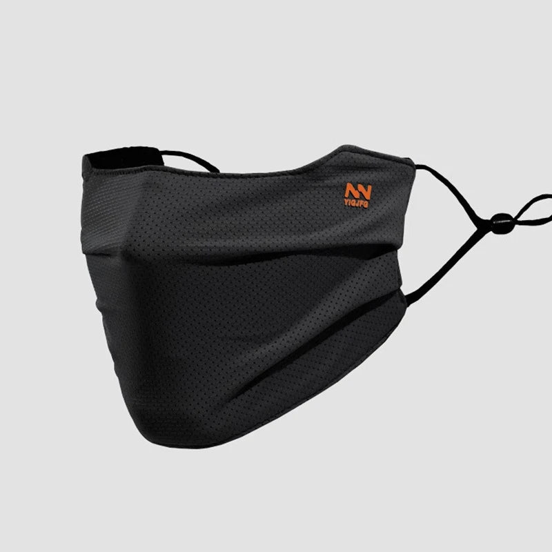 Sun Protection Face Mask For Men Reusable Breathable UV Face Shield Solid Color Washable Face Mask Summer Cycling Face Mask@#X Oasis Select Black